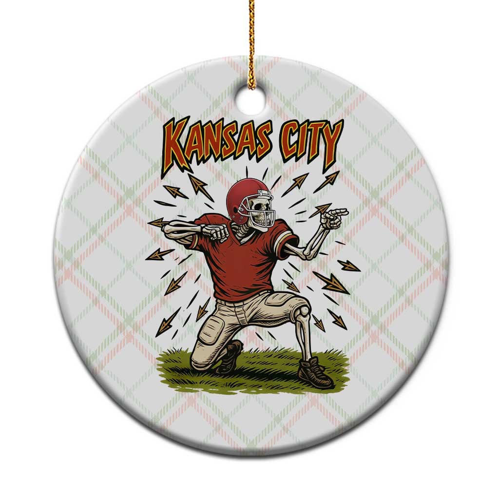Skeleton Football Lover Ceramic Ornament Touchdown Game Day Lifestyle TS12 1pc Christmas Plaid Print Your Wear