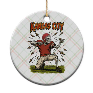 Skeleton Football Lover Ceramic Ornament Touchdown Game Day Lifestyle TS12 1pc Christmas Plaid Print Your Wear