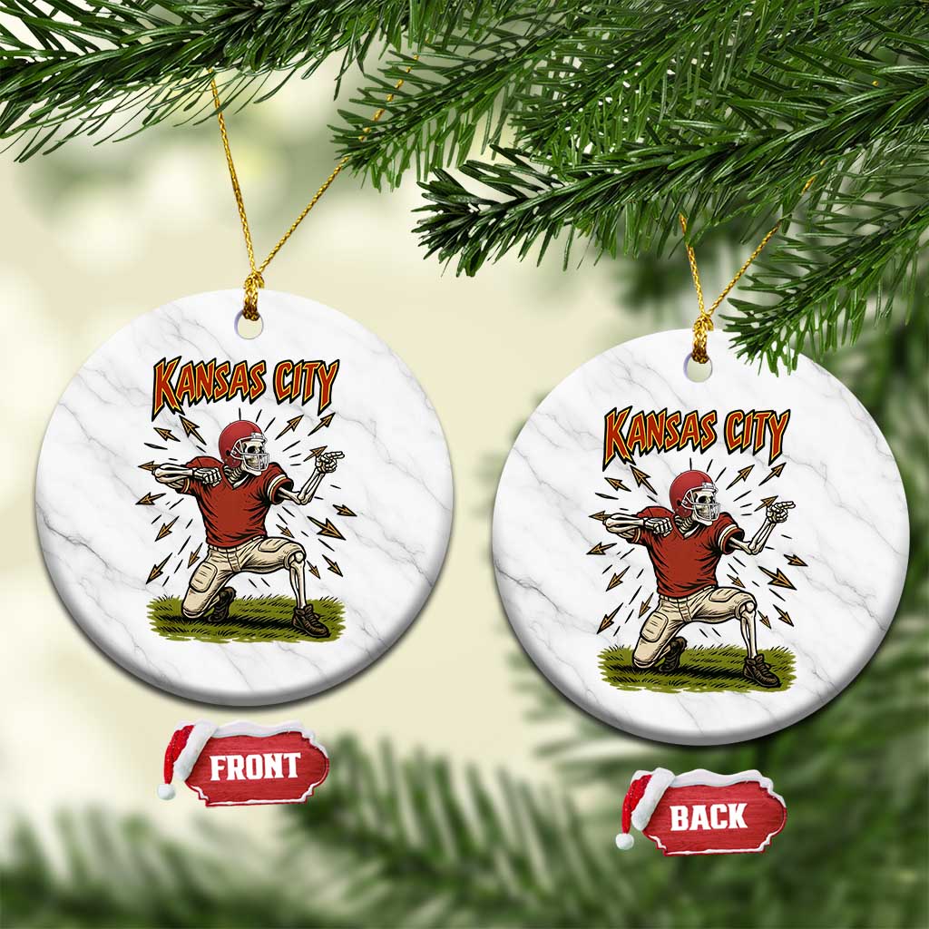 Skeleton Football Lover Ceramic Ornament Touchdown Game Day Lifestyle TS12 1pc White Marble Print Your Wear