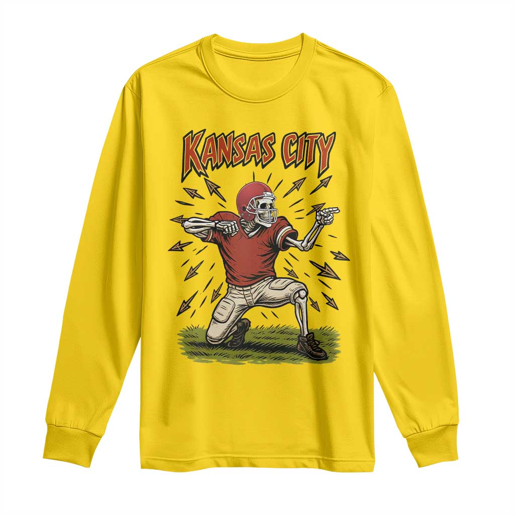 Skeleton Football Lover Long Sleeve Shirt Touchdown Game Day Lifestyle TS12 Daisy Print Your Wear