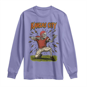 Skeleton Football Lover Long Sleeve Shirt Touchdown Game Day Lifestyle TS12 Violet Print Your Wear
