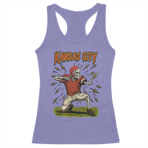 Skeleton Football Lover Racerback Tank Top Touchdown Game Day Lifestyle TS12 Violet Print Your Wear