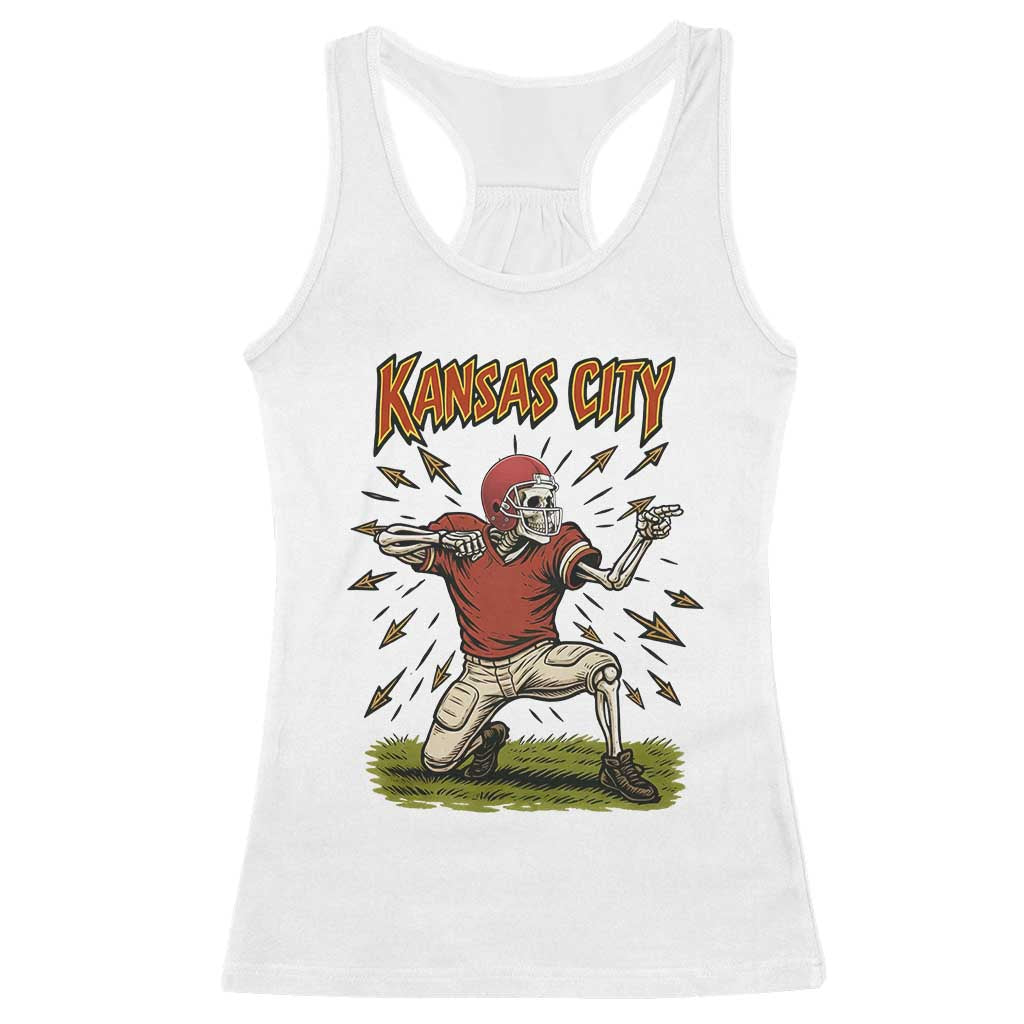 Skeleton Football Lover Racerback Tank Top Touchdown Game Day Lifestyle TS12 White Print Your Wear