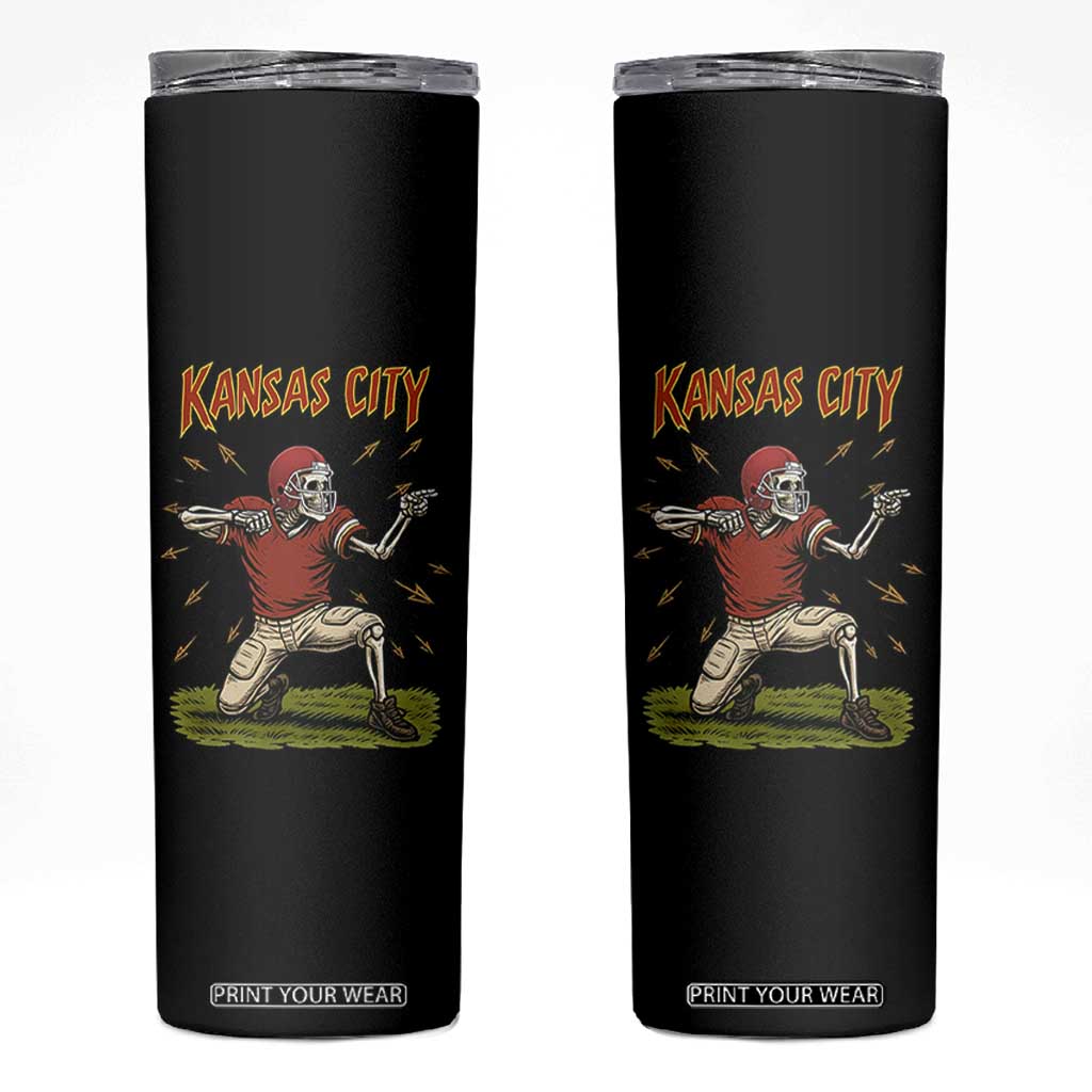 Skeleton Football Lover Skinny Tumbler Touchdown Game Day Lifestyle TS12 Black Print Your Wear