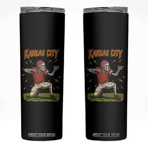 Skeleton Football Lover Skinny Tumbler Touchdown Game Day Lifestyle TS12 Black Print Your Wear