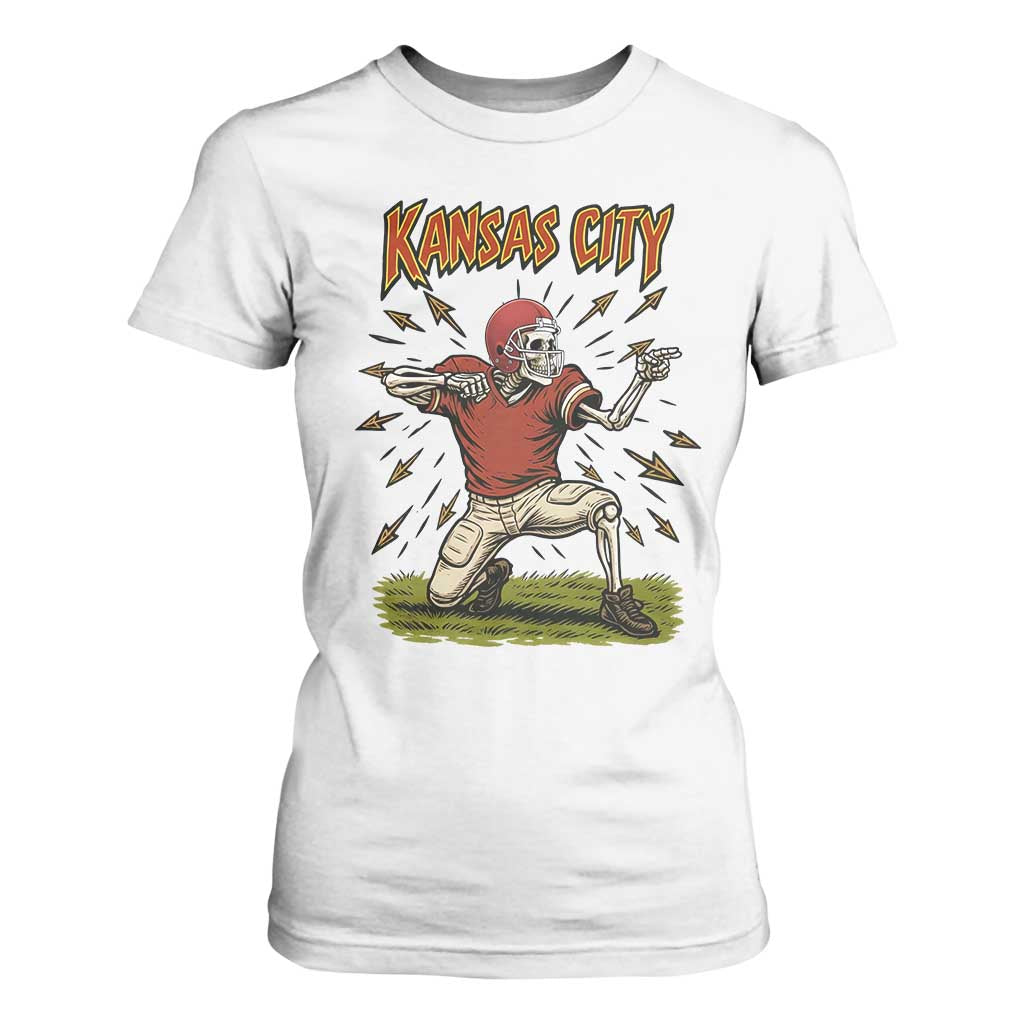 Skeleton Football Lover T Shirt For Women Touchdown Game Day Lifestyle TS12 White Print Your Wear