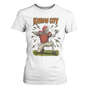 Skeleton Football Lover T Shirt For Women Touchdown Game Day Lifestyle TS12 White Print Your Wear