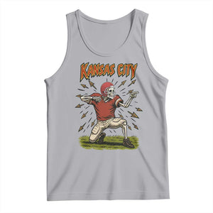Skeleton Football Lover Tank Top Touchdown Game Day Lifestyle TS12 Athletic Heather Print Your Wear