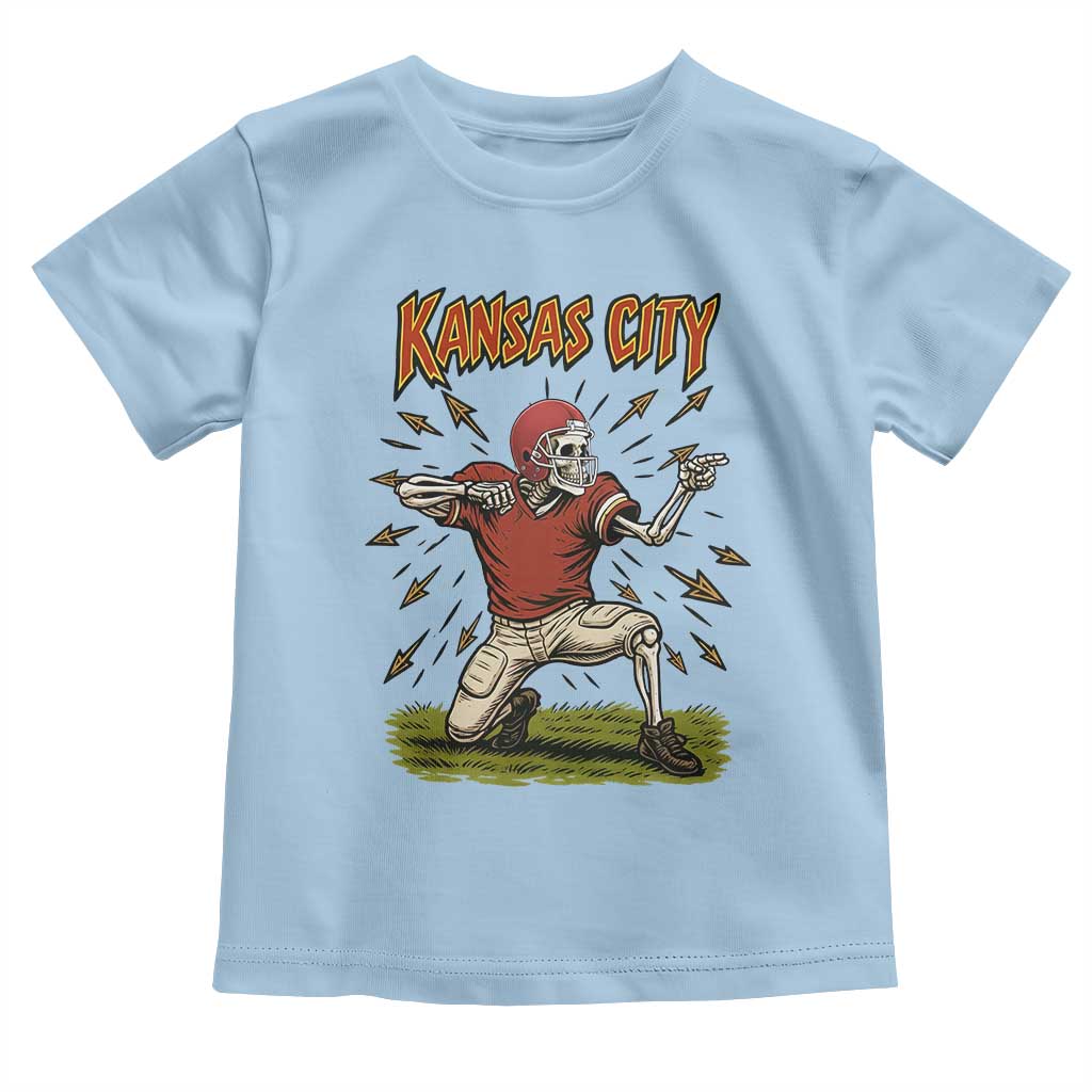 Skeleton Football Lover Toddler T Shirt Touchdown Game Day Lifestyle TS12 Light Blue Print Your Wear