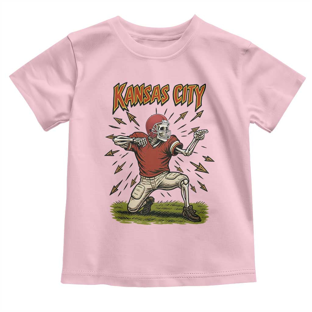 Skeleton Football Lover Toddler T Shirt Touchdown Game Day Lifestyle TS12 Light Pink Print Your Wear