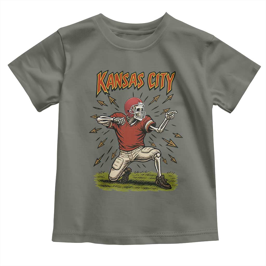 Skeleton Football Lover Toddler T Shirt Touchdown Game Day Lifestyle TS12 Military Green Print Your Wear
