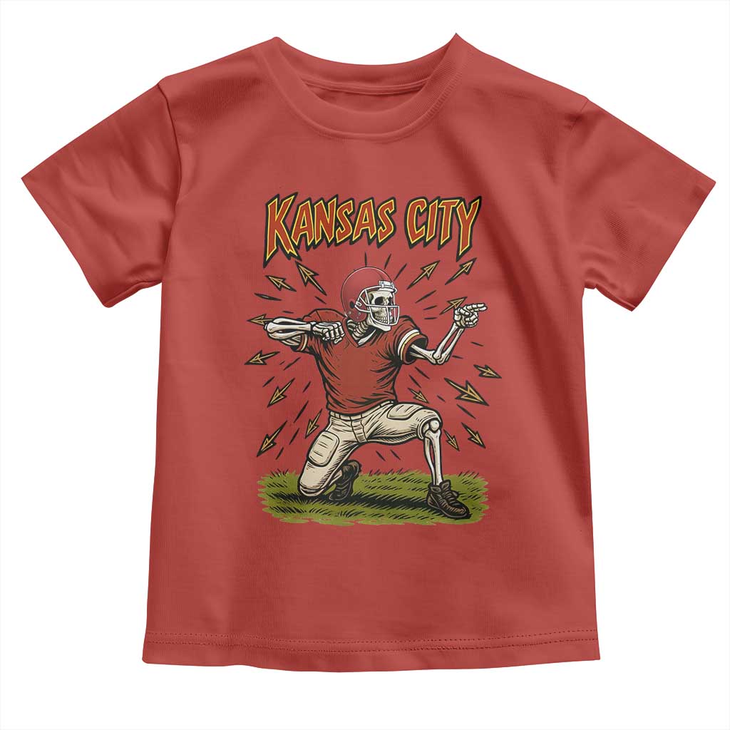 Skeleton Football Lover Toddler T Shirt Touchdown Game Day Lifestyle TS12 Red Print Your Wear