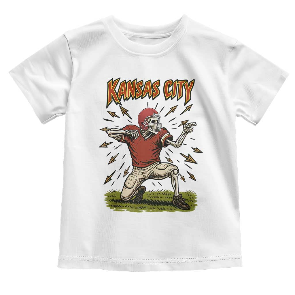Skeleton Football Lover Toddler T Shirt Touchdown Game Day Lifestyle TS12 White Print Your Wear