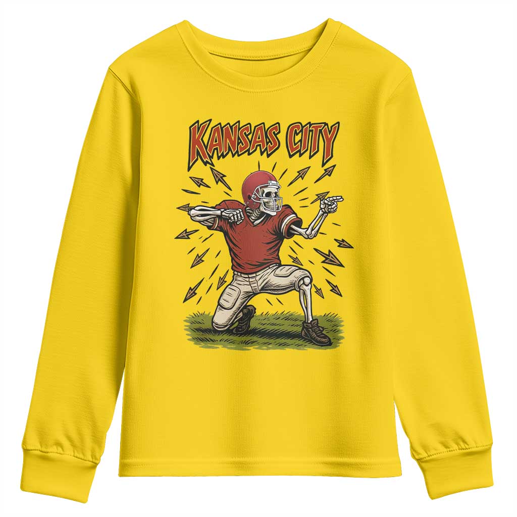 Skeleton Football Lover Youth Sweatshirt Touchdown Game Day Lifestyle TS12 Daisy Print Your Wear
