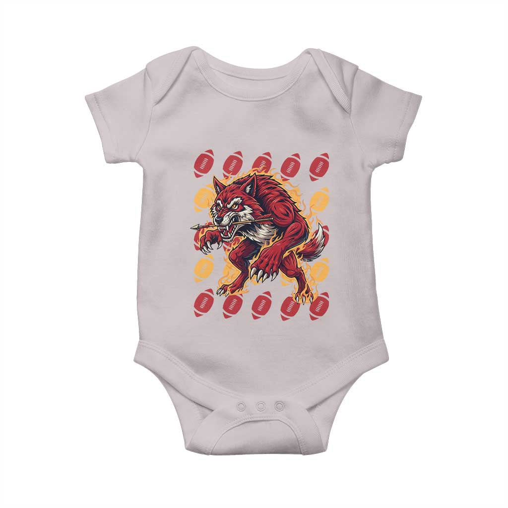 Wolf Football Lover Baby Onesie Game Day Fan Lifestyle TS12 Ice Gray Print Your Wear