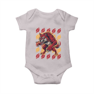 Wolf Football Lover Baby Onesie Game Day Fan Lifestyle TS12 Ice Gray Print Your Wear