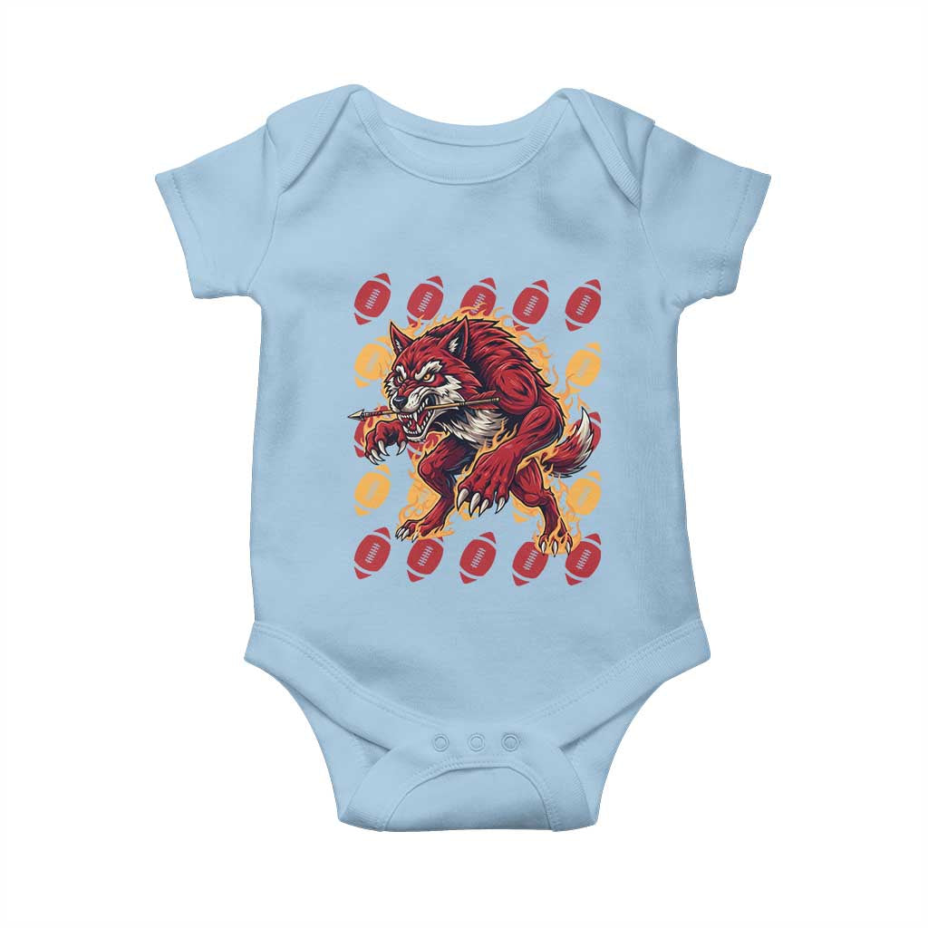 Wolf Football Lover Baby Onesie Game Day Fan Lifestyle TS12 Light Blue Print Your Wear