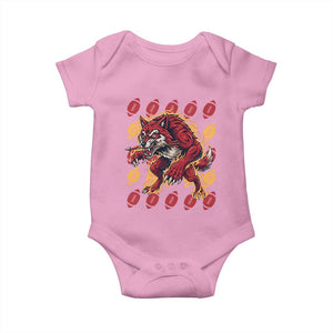 Wolf Football Lover Baby Onesie Game Day Fan Lifestyle TS12 Light Pink Print Your Wear