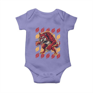 Wolf Football Lover Baby Onesie Game Day Fan Lifestyle TS12 Violet Print Your Wear