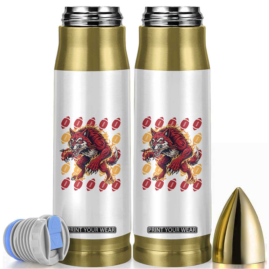 Wolf Football Lover Bullet Tumbler Game Day Fan Lifestyle TS12 White Print Your Wear