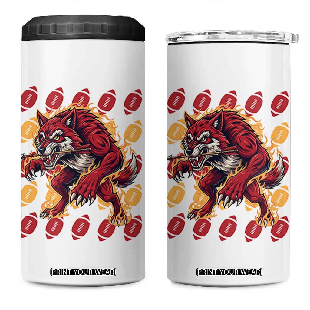 Wolf Football Lover 4 in 1 Can Cooler Tumbler Game Day Fan Lifestyle TS12 One Size: 16 oz White Print Your Wear