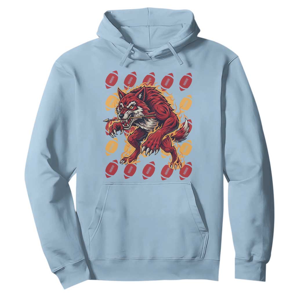 Wolf Football Lover Hoodie Game Day Fan Lifestyle TS12 Light Blue Print Your Wear