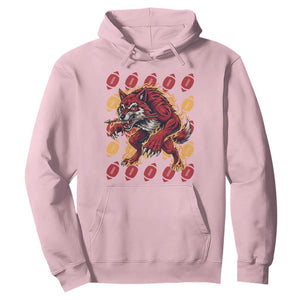 Wolf Football Lover Hoodie Game Day Fan Lifestyle TS12 Light Pink Print Your Wear