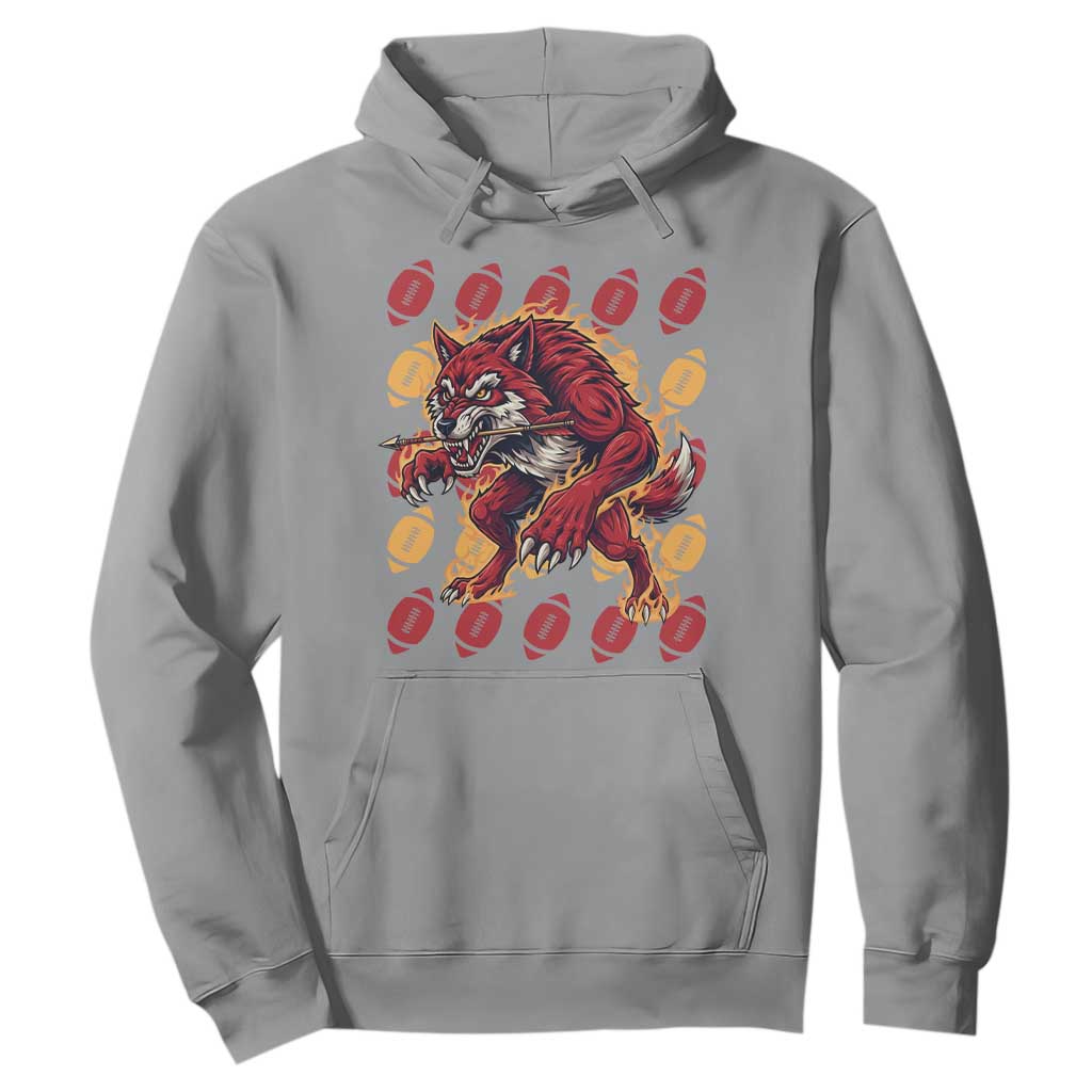 Wolf Football Lover Hoodie Game Day Fan Lifestyle TS12 Sport Gray Print Your Wear