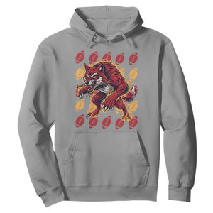 Wolf Football Lover Hoodie Game Day Fan Lifestyle TS12 Sport Gray Print Your Wear