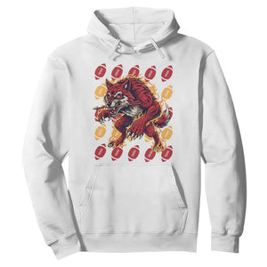 Wolf Football Lover Hoodie Game Day Fan Lifestyle TS12 White Print Your Wear