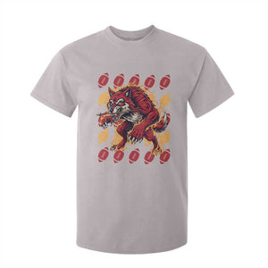 Wolf Football Lover T Shirt For Kid Game Day Fan Lifestyle TS12 Ice Gray Print Your Wear