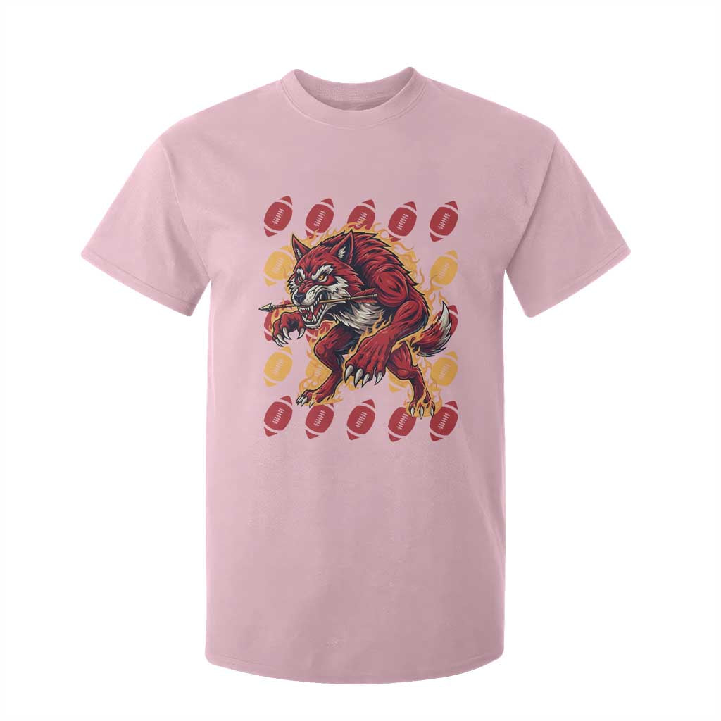 Wolf Football Lover T Shirt For Kid Game Day Fan Lifestyle TS12 Light Pink Print Your Wear