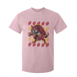 Wolf Football Lover T Shirt For Kid Game Day Fan Lifestyle TS12 Light Pink Print Your Wear