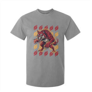Wolf Football Lover T Shirt For Kid Game Day Fan Lifestyle TS12 Sport Gray Print Your Wear