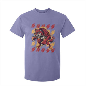 Wolf Football Lover T Shirt For Kid Game Day Fan Lifestyle TS12 Violet Print Your Wear