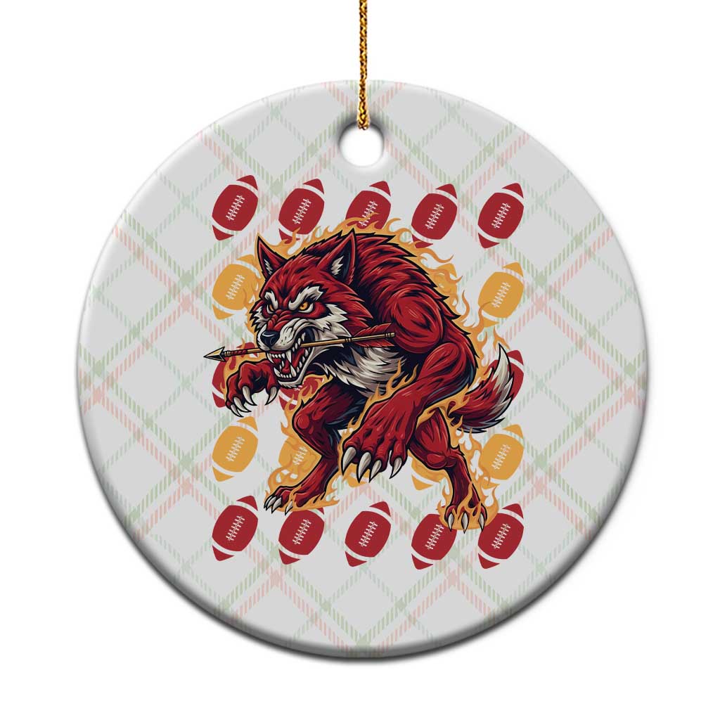 Wolf Football Lover Ceramic Ornament Game Day Fan Lifestyle TS12 1pc Christmas Plaid Print Your Wear