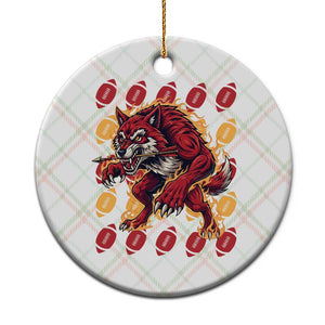 Wolf Football Lover Ceramic Ornament Game Day Fan Lifestyle TS12 1pc Christmas Plaid Print Your Wear