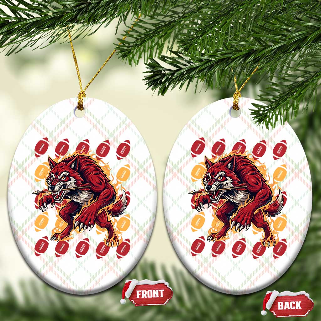 Wolf Football Lover Ceramic Ornament Game Day Fan Lifestyle TS12 Print Your Wear