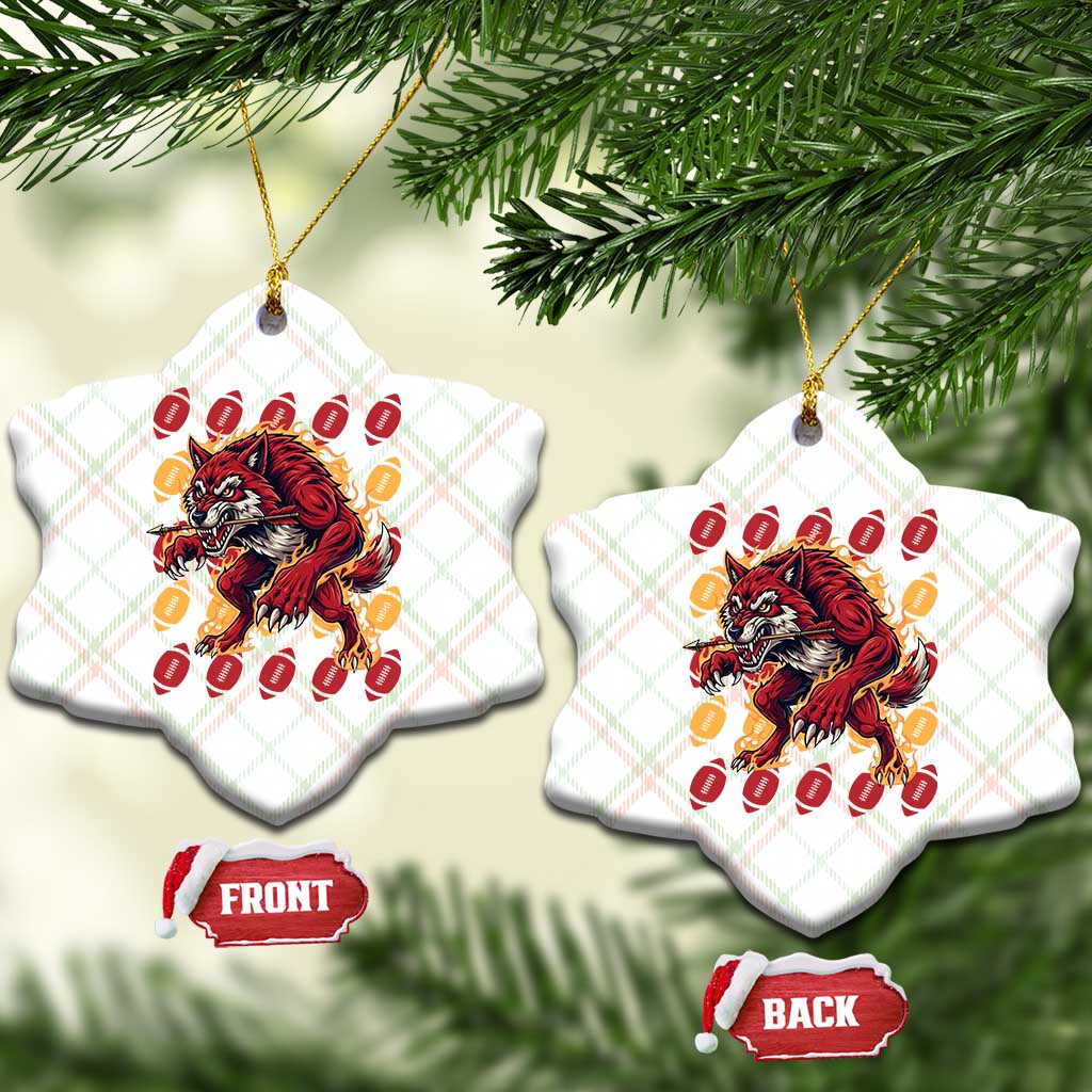 Wolf Football Lover Ceramic Ornament Game Day Fan Lifestyle TS12 Print Your Wear