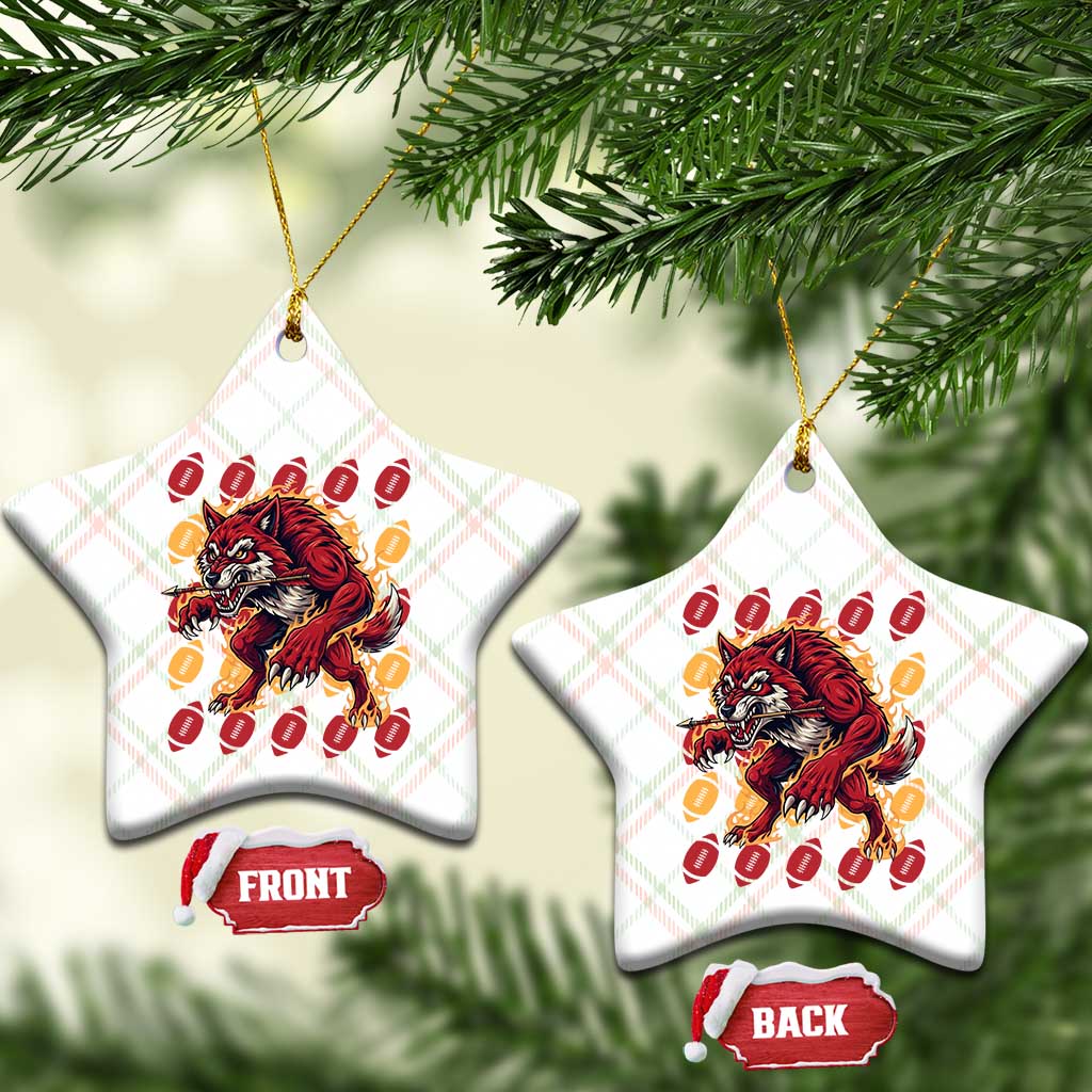 Wolf Football Lover Ceramic Ornament Game Day Fan Lifestyle TS12 Print Your Wear