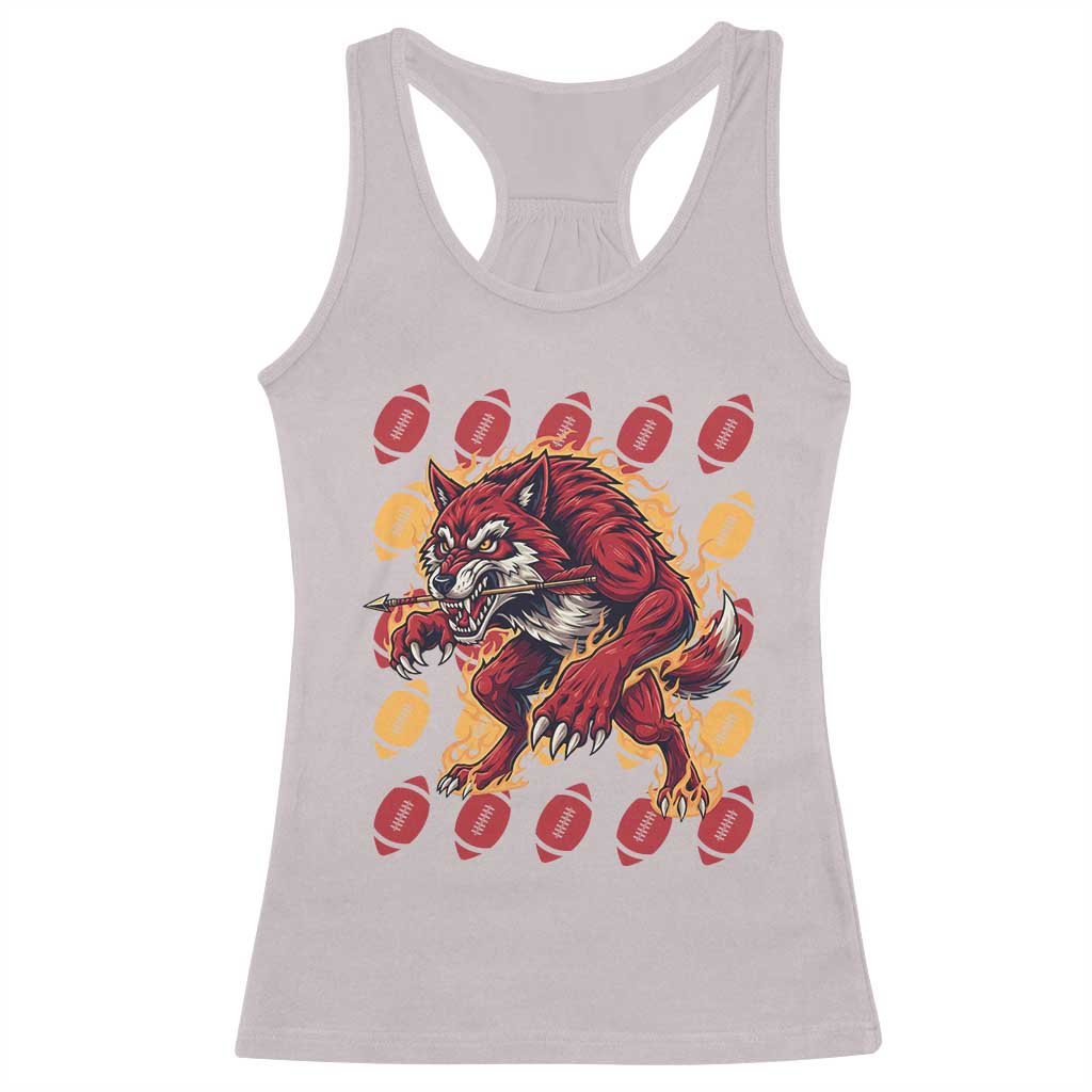 Wolf Football Lover Racerback Tank Top Game Day Fan Lifestyle TS12 Ice Gray Print Your Wear