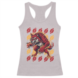 Wolf Football Lover Racerback Tank Top Game Day Fan Lifestyle TS12 Ice Gray Print Your Wear