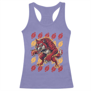 Wolf Football Lover Racerback Tank Top Game Day Fan Lifestyle TS12 Violet Print Your Wear