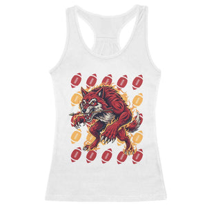 Wolf Football Lover Racerback Tank Top Game Day Fan Lifestyle TS12 White Print Your Wear