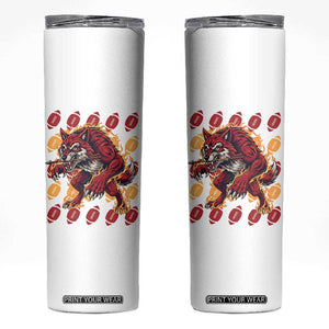 Wolf Football Lover Skinny Tumbler Game Day Fan Lifestyle TS12 White Print Your Wear