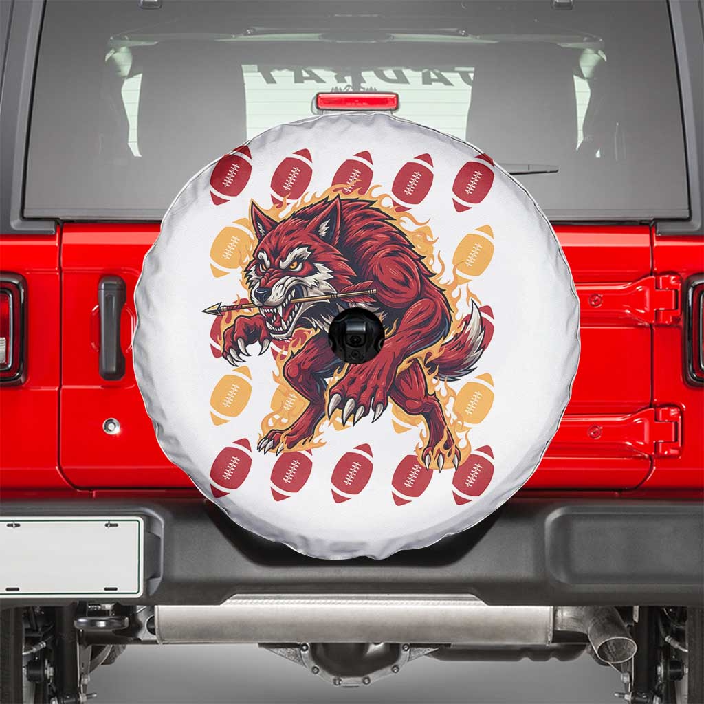 Wolf Football Lover Spare Tire Cover Game Day Fan Lifestyle TS12 White Print Your Wear