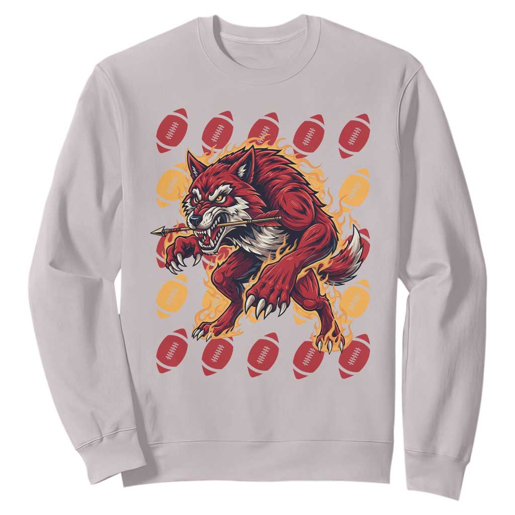 Wolf Football Lover Sweatshirt Game Day Fan Lifestyle TS12 Ice Gray Print Your Wear