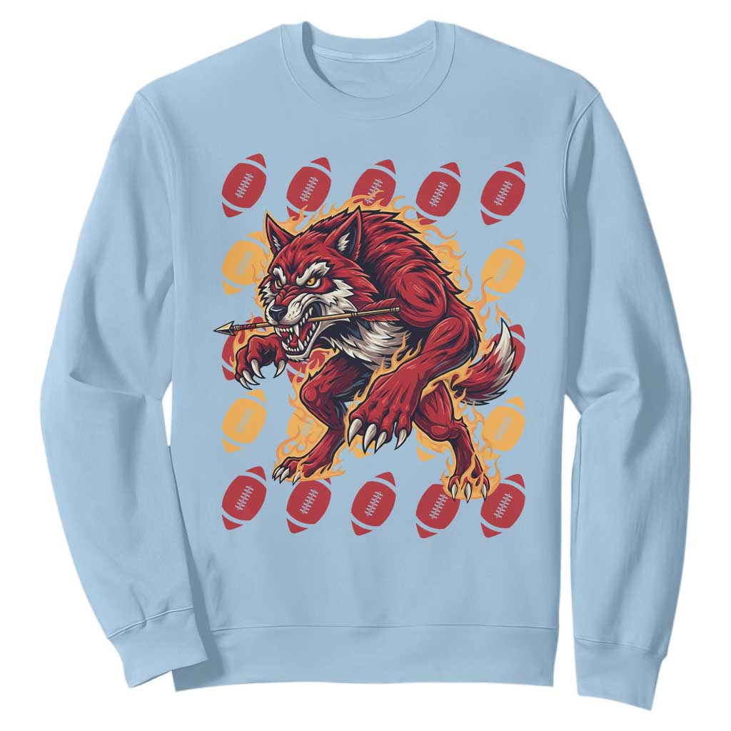 Wolf Football Lover Sweatshirt Game Day Fan Lifestyle TS12 Light Blue Print Your Wear