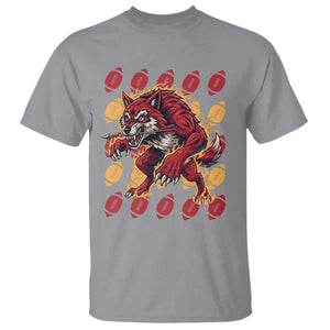 Wolf Football Lover T Shirt Game Day Fan Lifestyle TS12 Sport Gray Print Your Wear