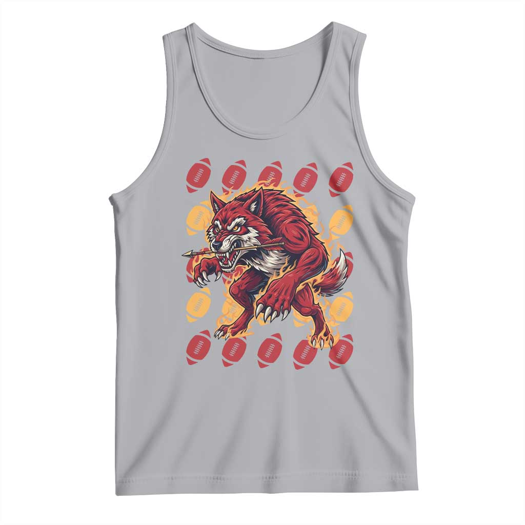 Wolf Football Lover Tank Top Game Day Fan Lifestyle TS12 Athletic Heather Print Your Wear